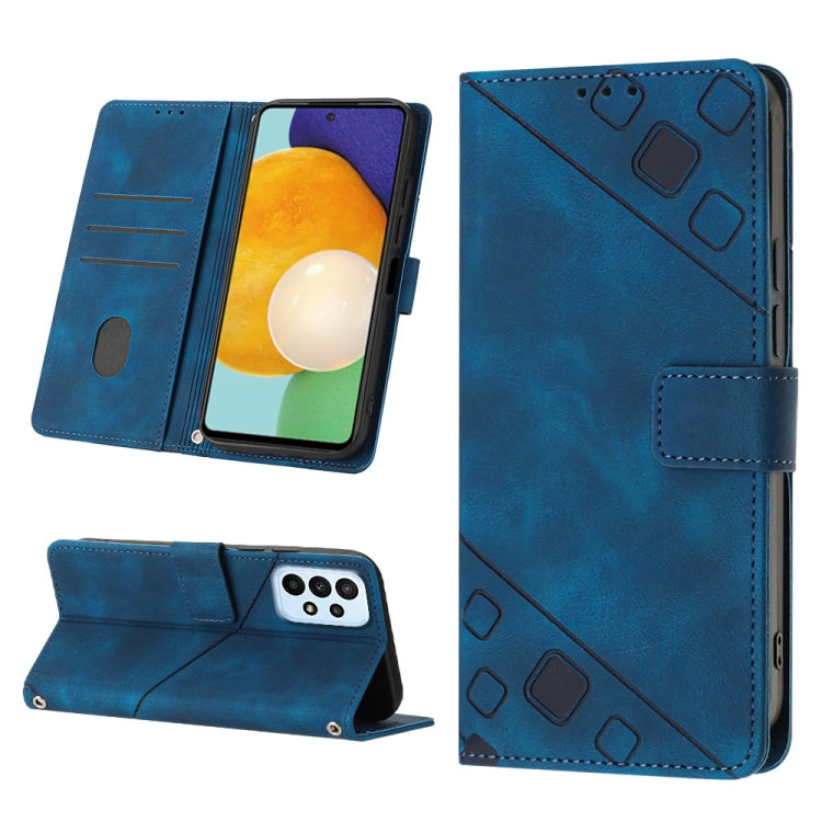For Samsung Galaxy A72 5G / 4G Skin-feel Embossed Leather Phone Case