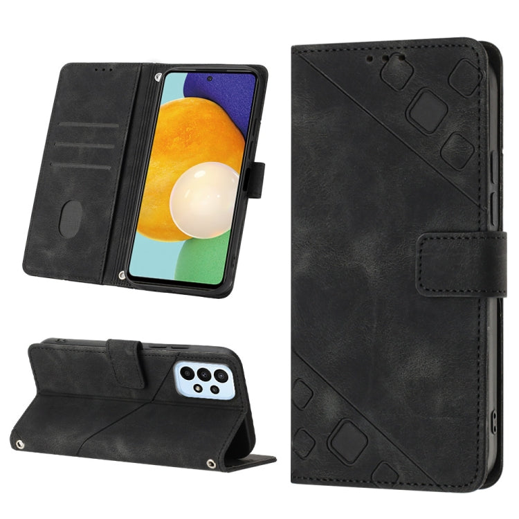 For Samsung Galaxy A72 5G / 4G Skin-feel Embossed Leather Phone Case