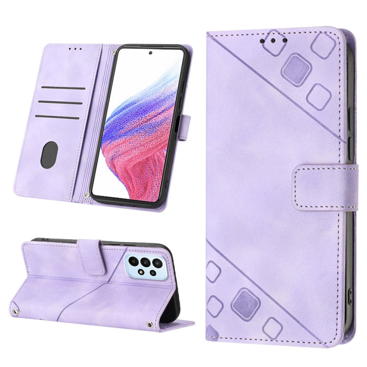 For Samsung Galaxy A73 5G Skin-feel Embossed Leather Phone Case