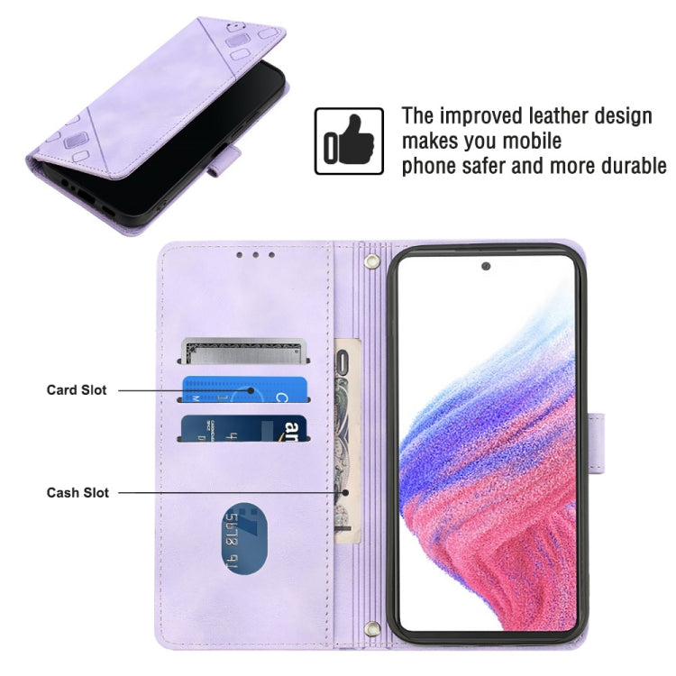 For Samsung Galaxy A73 5G Skin-feel Embossed Leather Phone Case