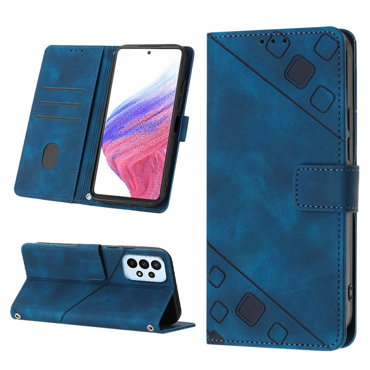 For Samsung Galaxy A73 5G Skin-feel Embossed Leather Phone Case