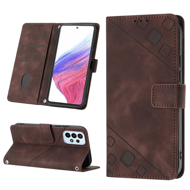 For Samsung Galaxy A73 5G Skin-feel Embossed Leather Phone Case