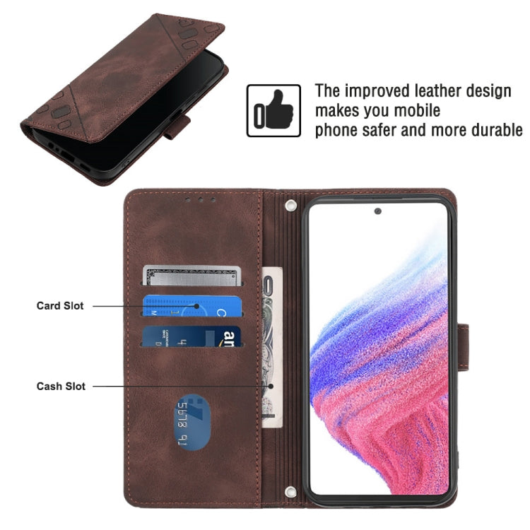 For Samsung Galaxy A73 5G Skin-feel Embossed Leather Phone Case