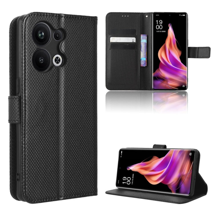For OPPO Reno9 Pro+ 5G Diamond Texture Leather Phone Case