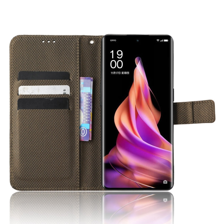 For OPPO Reno9 Pro+ 5G Diamond Texture Leather Phone Case