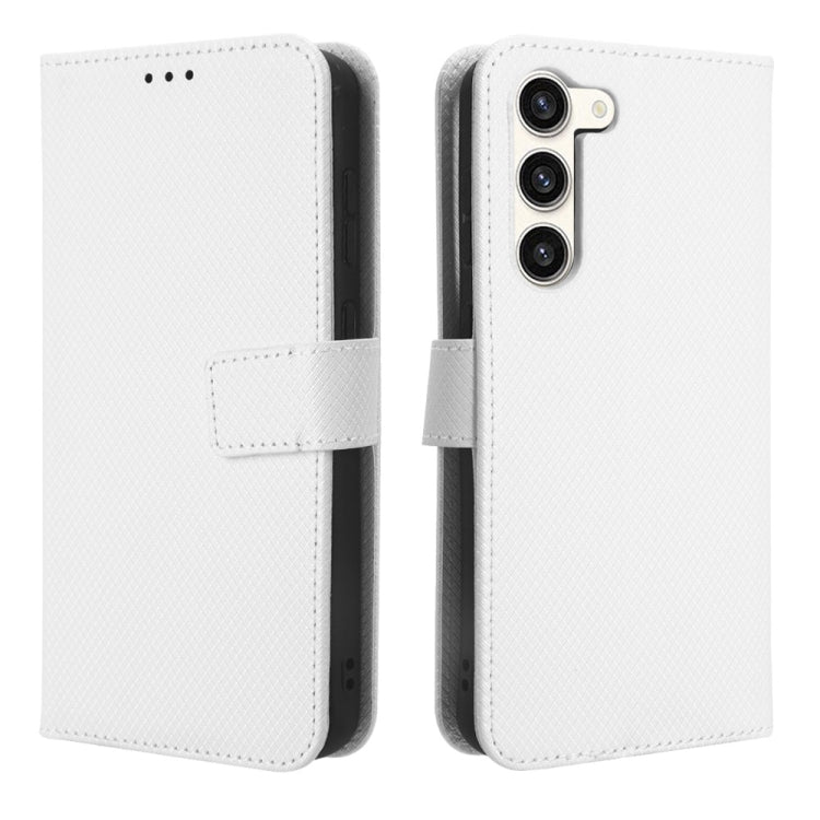 For Samsung Galaxy S23+ 5G Diamond Texture Leather Phone Case