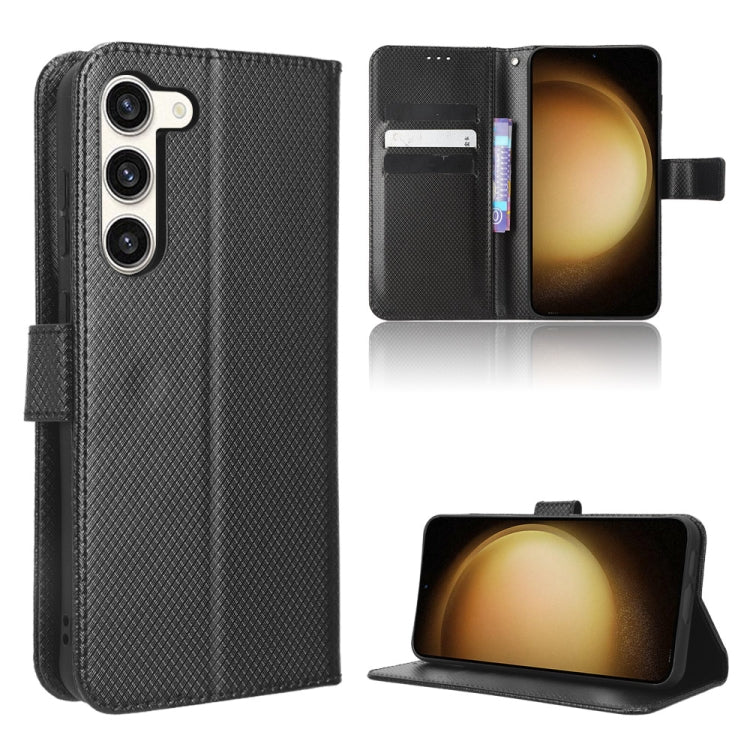 For Samsung Galaxy S23+ 5G Diamond Texture Leather Phone Case