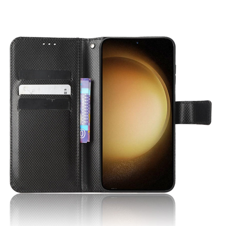 For Samsung Galaxy S23+ 5G Diamond Texture Leather Phone Case