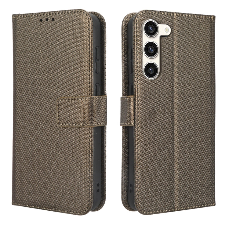 For Samsung Galaxy S23+ 5G Diamond Texture Leather Phone Case