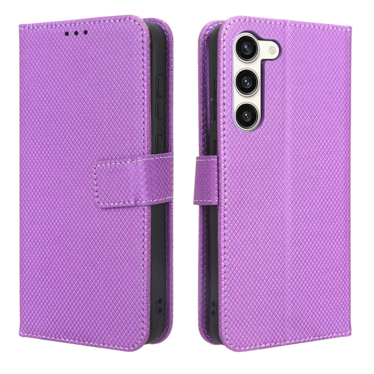 For Samsung Galaxy S23+ 5G Diamond Texture Leather Phone Case