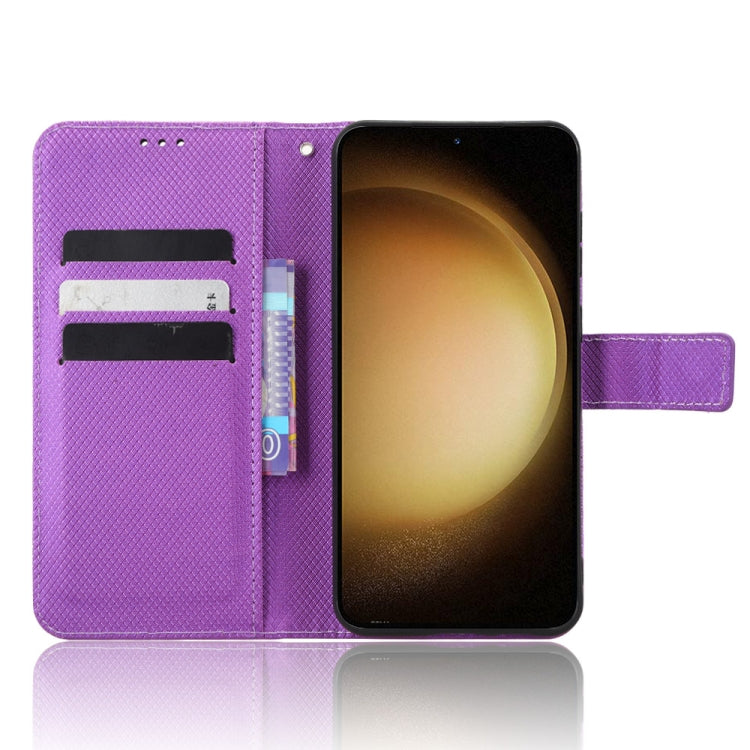 For Samsung Galaxy S23+ 5G Diamond Texture Leather Phone Case