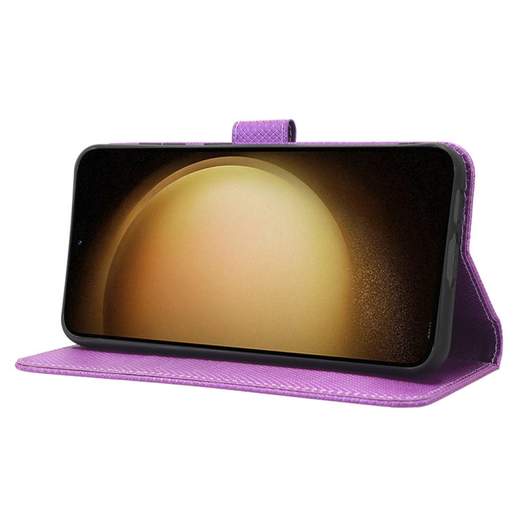 For Samsung Galaxy S23+ 5G Diamond Texture Leather Phone Case