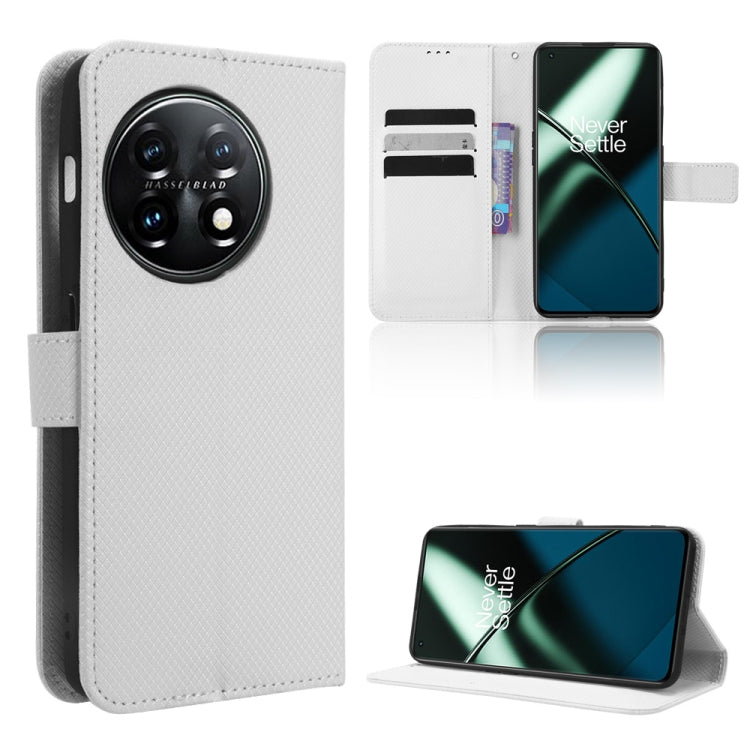 For OnePlus 11 5G Diamond Texture Leather Phone Case
