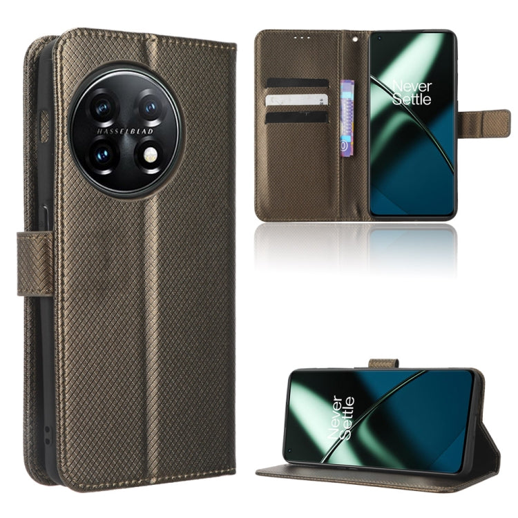 For OnePlus 11 5G Diamond Texture Leather Phone Case