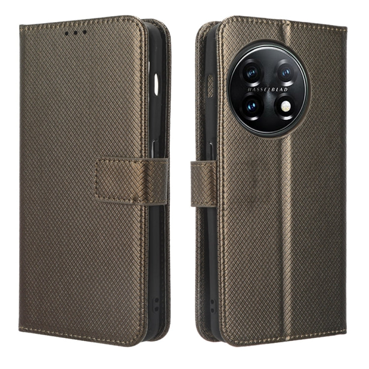 For OnePlus 11 5G Diamond Texture Leather Phone Case