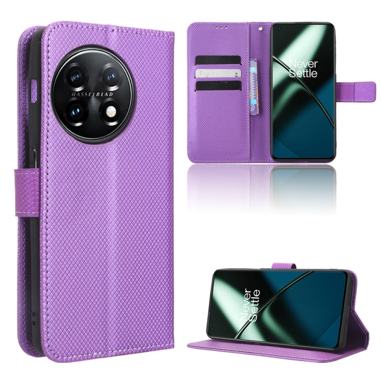 For OnePlus 11 5G Diamond Texture Leather Phone Case