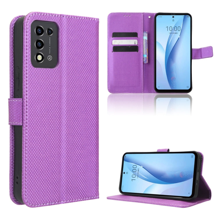 For ZTE Libero 5G III Diamond Texture Leather Phone Case