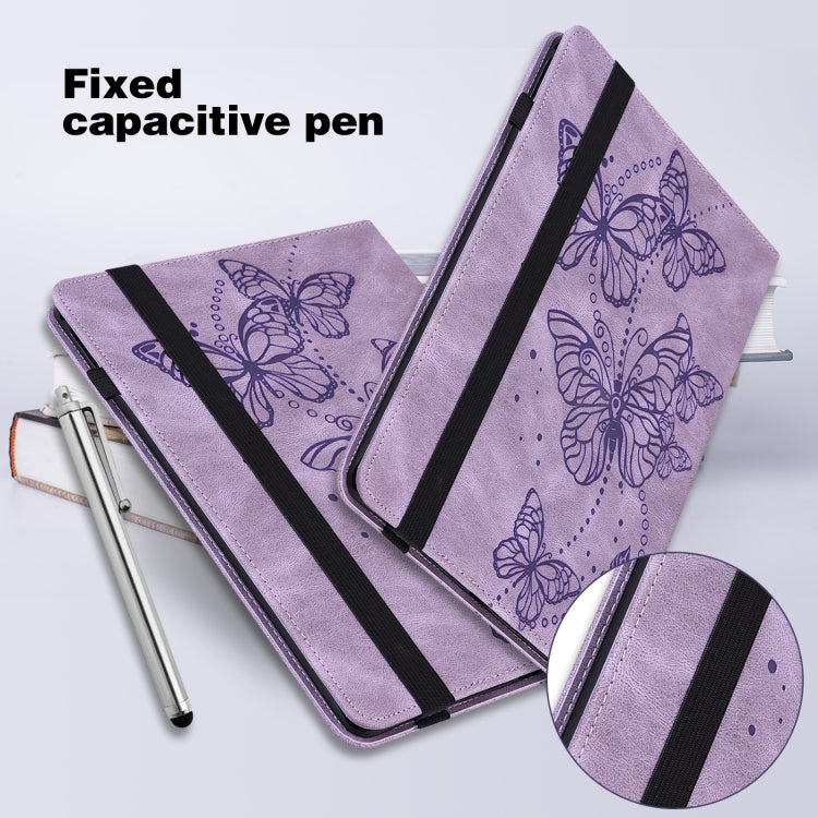 For Lenovo Tab M8 4th Gen Embossed Butterfly Pattern Leather Tablet Case