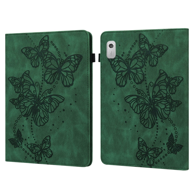 For Lenovo Tab M8 4th Gen Embossed Butterfly Pattern Leather Tablet Case