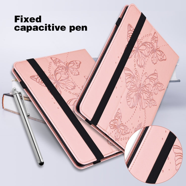 For Lenovo Tab M8 4th Gen Embossed Butterfly Pattern Leather Tablet Case