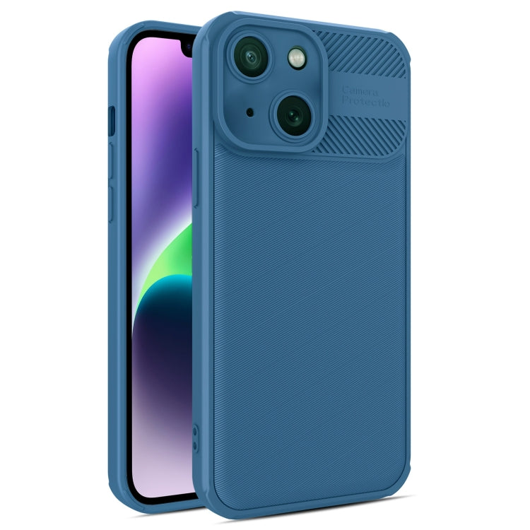 For iPhone 14 Plus Twill Texture TPU Shockproof Phone Case