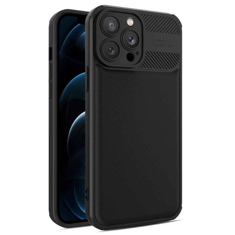For iPhone 12 Pro Max Twill Texture TPU Shockproof Phone Case