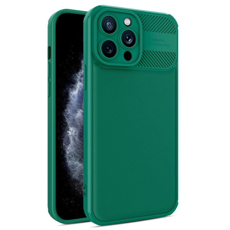 For iPhone 11 Pro Max Twill Texture TPU Shockproof Phone Case