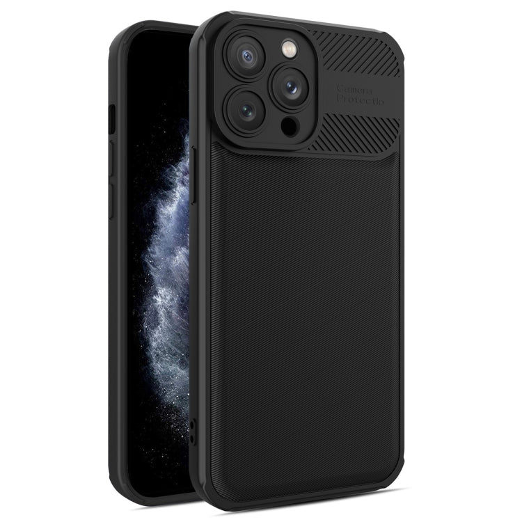 For iPhone 11 Pro Max Twill Texture TPU Shockproof Phone Case