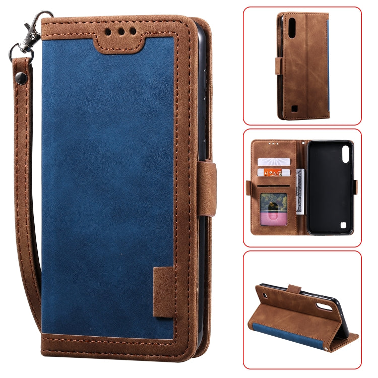 For Galaxy A01 Retro Splicing Horizontal Flip Leather Case with Card Slots & Holder & Wallet
