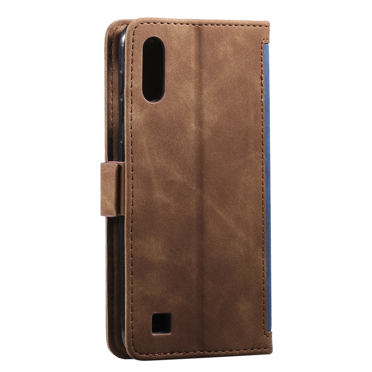 For Galaxy A01 Retro Splicing Horizontal Flip Leather Case with Card Slots & Holder & Wallet
