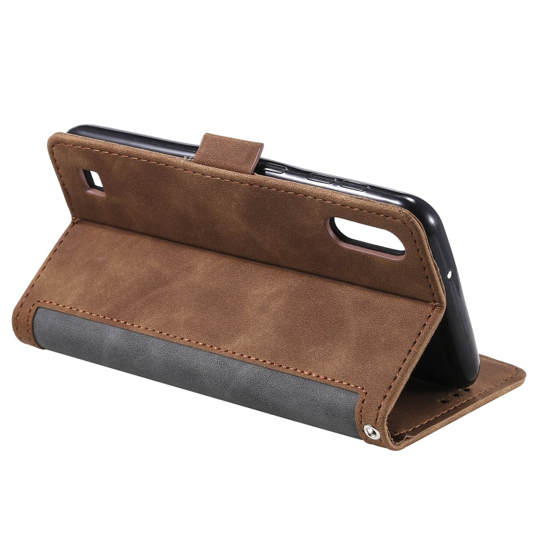 For Galaxy A01 Retro Splicing Horizontal Flip Leather Case with Card Slots & Holder & Wallet