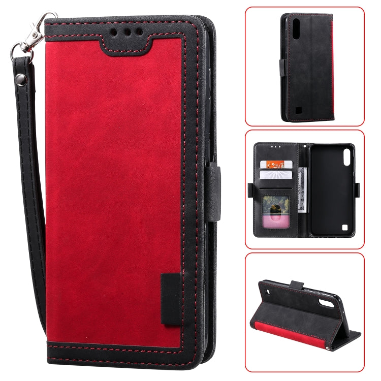 For Galaxy A01 Retro Splicing Horizontal Flip Leather Case with Card Slots & Holder & Wallet