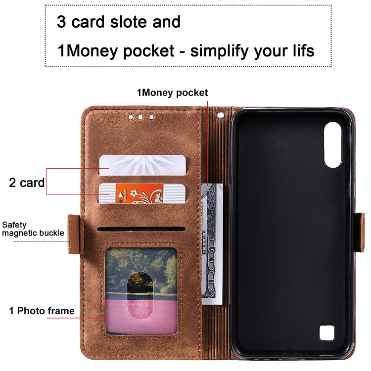 For Galaxy A01 Retro Splicing Horizontal Flip Leather Case with Card Slots & Holder & Wallet