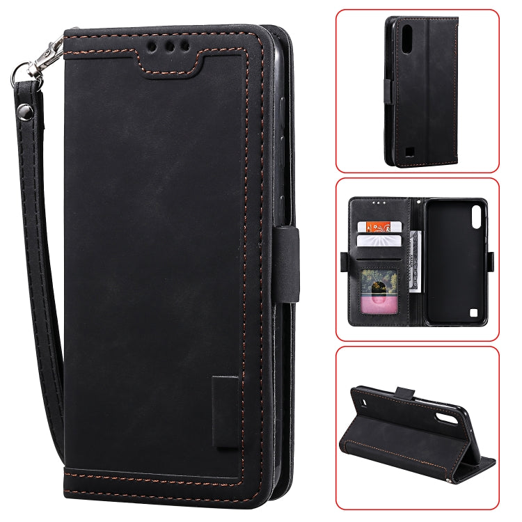 For Galaxy A10 / M10 Retro Splicing Horizontal Flip Leather Case with Card Slots & Holder & Wallet