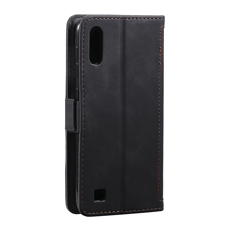 For Galaxy A10 / M10 Retro Splicing Horizontal Flip Leather Case with Card Slots & Holder & Wallet
