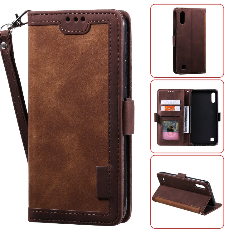 For Galaxy A10 / M10 Retro Splicing Horizontal Flip Leather Case with Card Slots & Holder & Wallet