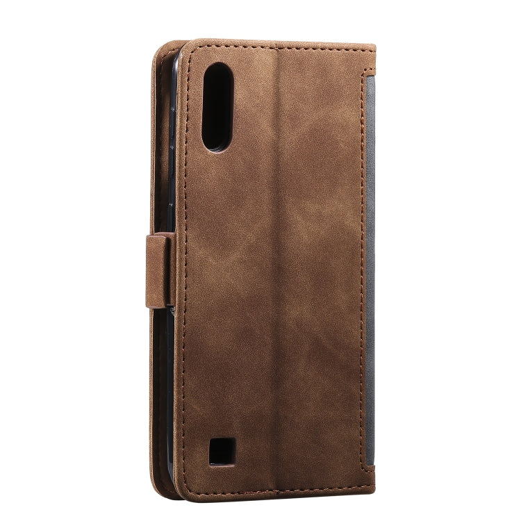 For Galaxy A10 / M10 Retro Splicing Horizontal Flip Leather Case with Card Slots & Holder & Wallet
