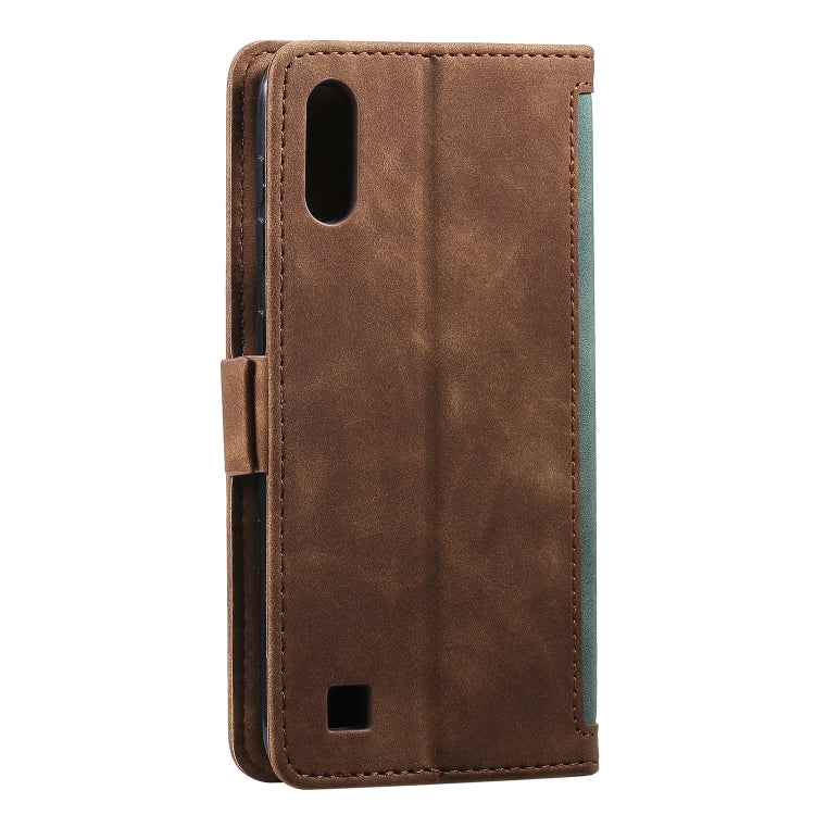 For Galaxy A10 / M10 Retro Splicing Horizontal Flip Leather Case with Card Slots & Holder & Wallet