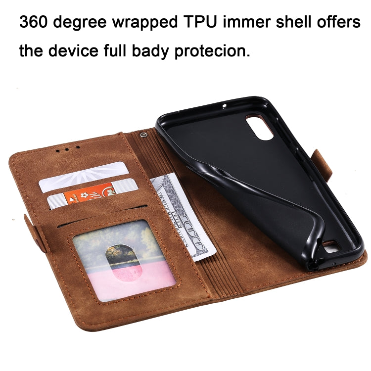 For Galaxy A10 / M10 Retro Splicing Horizontal Flip Leather Case with Card Slots & Holder & Wallet