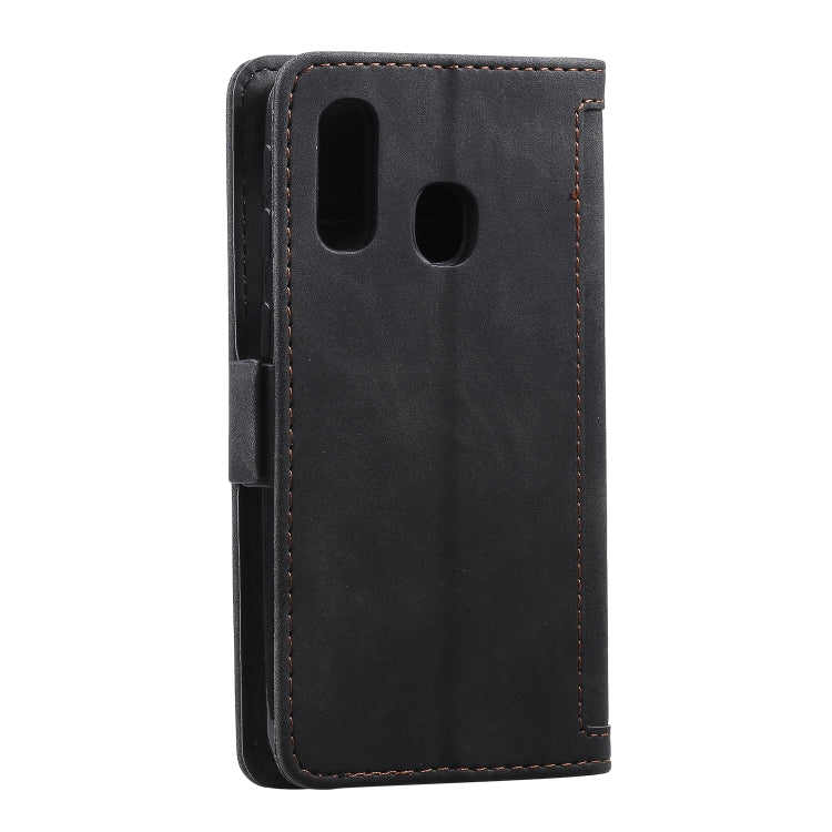 For Galaxy A20e Retro Splicing Horizontal Flip Leather Case with Card Slots & Holder & Wallet
