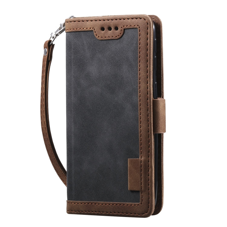 For Galaxy A20e Retro Splicing Horizontal Flip Leather Case with Card Slots & Holder & Wallet
