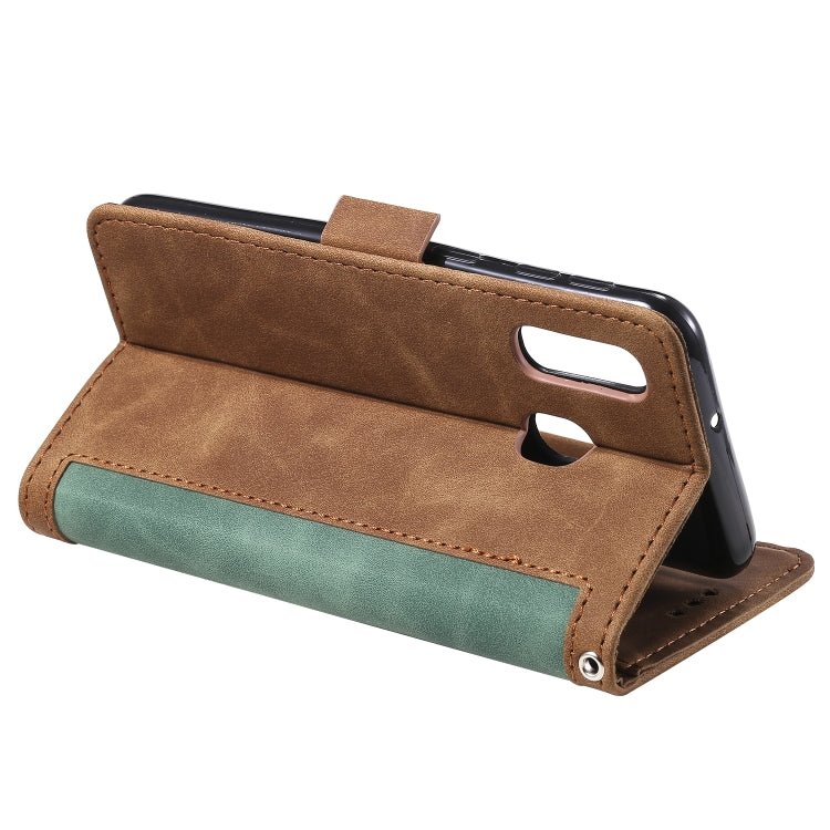 For Galaxy A20e Retro Splicing Horizontal Flip Leather Case with Card Slots & Holder & Wallet