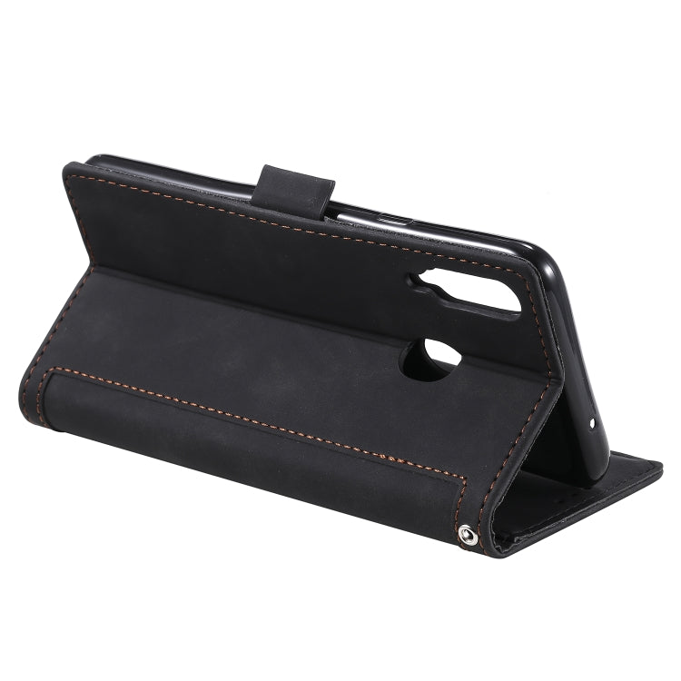 For Galaxy A20s Retro Splicing Horizontal Flip Leather Case with Card Slots & Holder & Wallet
