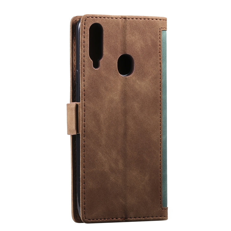 For Galaxy A20s Retro Splicing Horizontal Flip Leather Case with Card Slots & Holder & Wallet