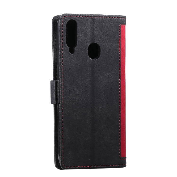 For Galaxy A20s Retro Splicing Horizontal Flip Leather Case with Card Slots & Holder & Wallet