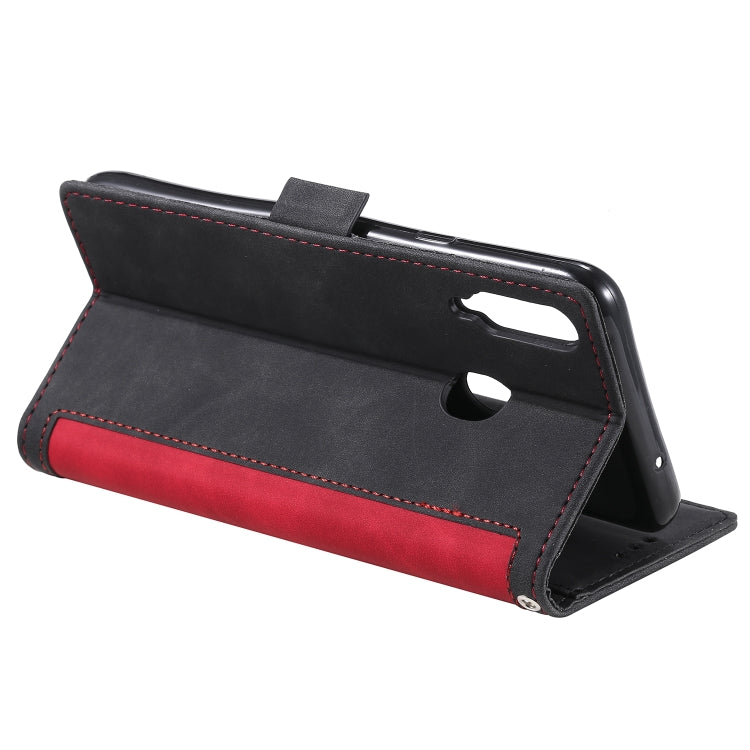 For Galaxy A20s Retro Splicing Horizontal Flip Leather Case with Card Slots & Holder & Wallet