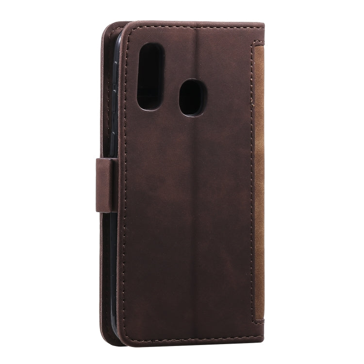 For Galaxy A40 Retro Splicing Horizontal Flip Leather Case with Card Slots & Holder & Wallet