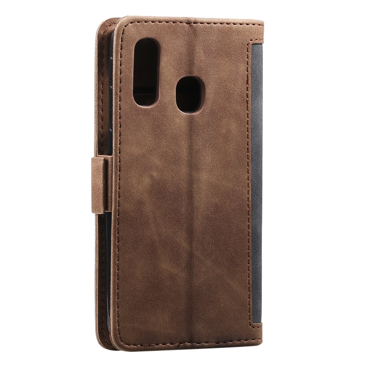 For Galaxy A40 Retro Splicing Horizontal Flip Leather Case with Card Slots & Holder & Wallet