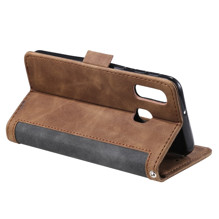 For Galaxy A40 Retro Splicing Horizontal Flip Leather Case with Card Slots & Holder & Wallet