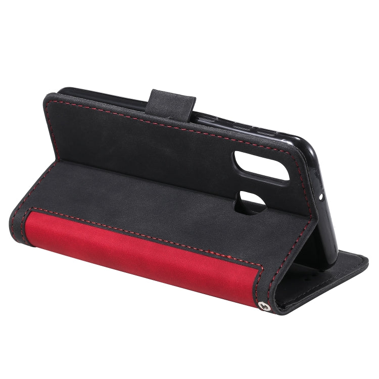 For Galaxy A40 Retro Splicing Horizontal Flip Leather Case with Card Slots & Holder & Wallet